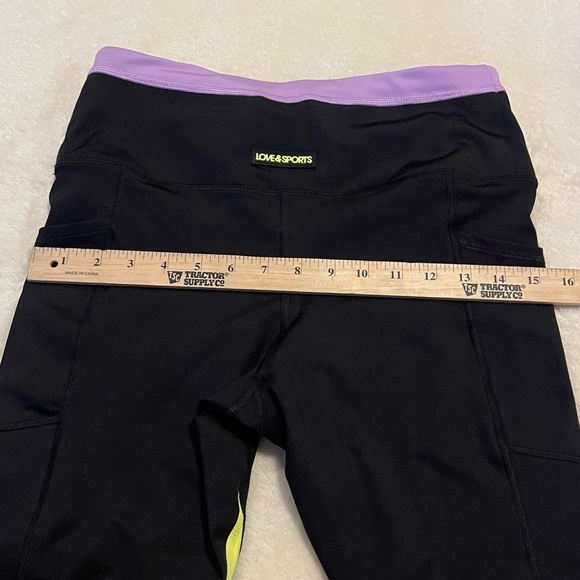 Love and sports lavender black yellow workout leggings - Picture 6 of 7